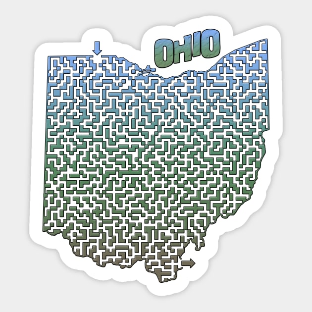 Ohio State Outline Maze & Labyrinth Sticker by gorff